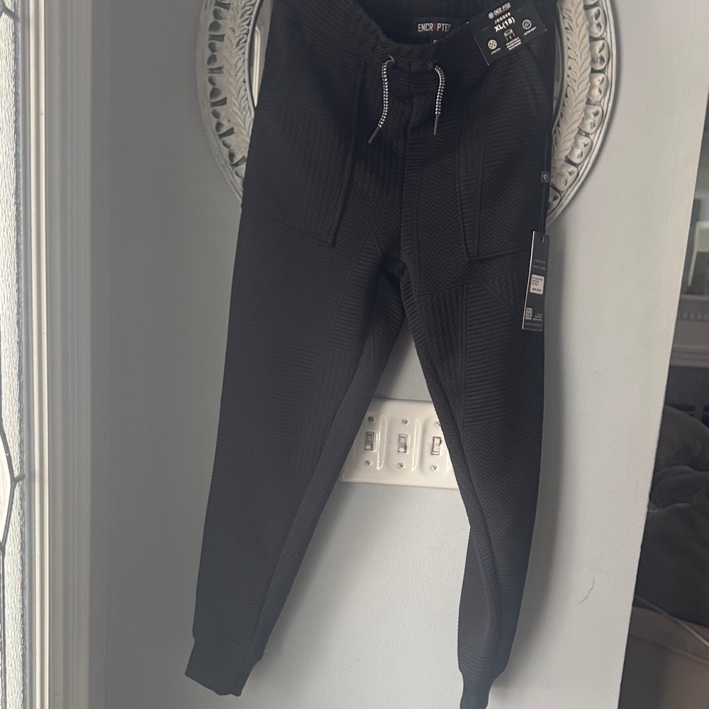 Encrypted Black boys size XL (18)Joggers new with tags